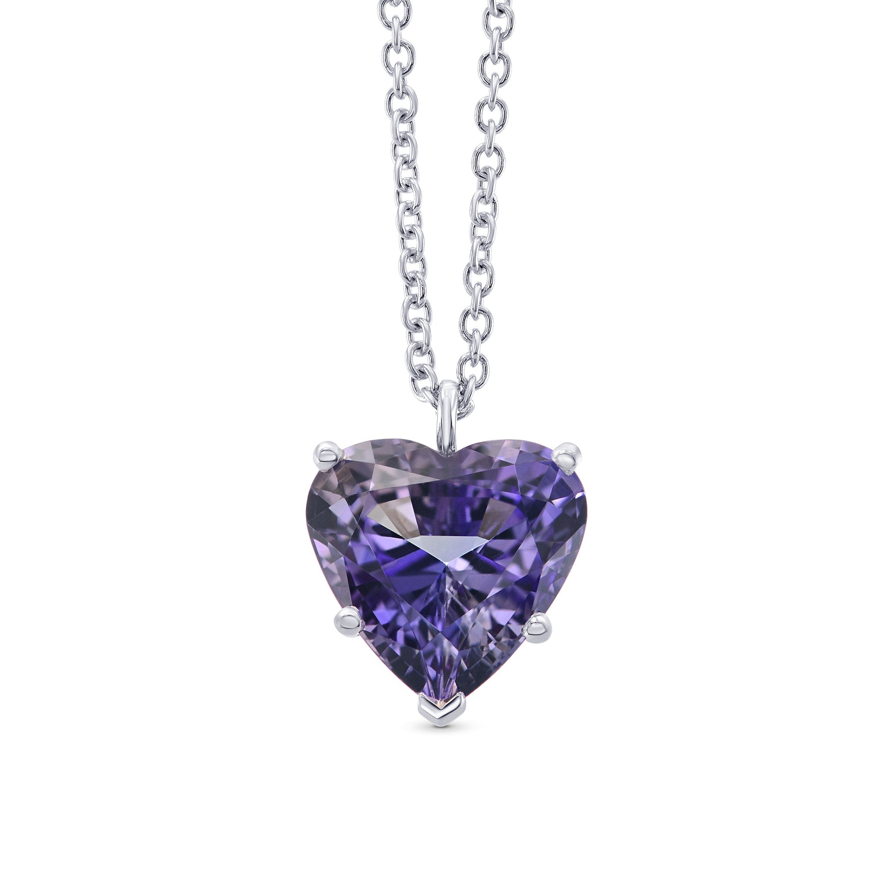 Blue Tanzanite Heart Solitaire Pendant