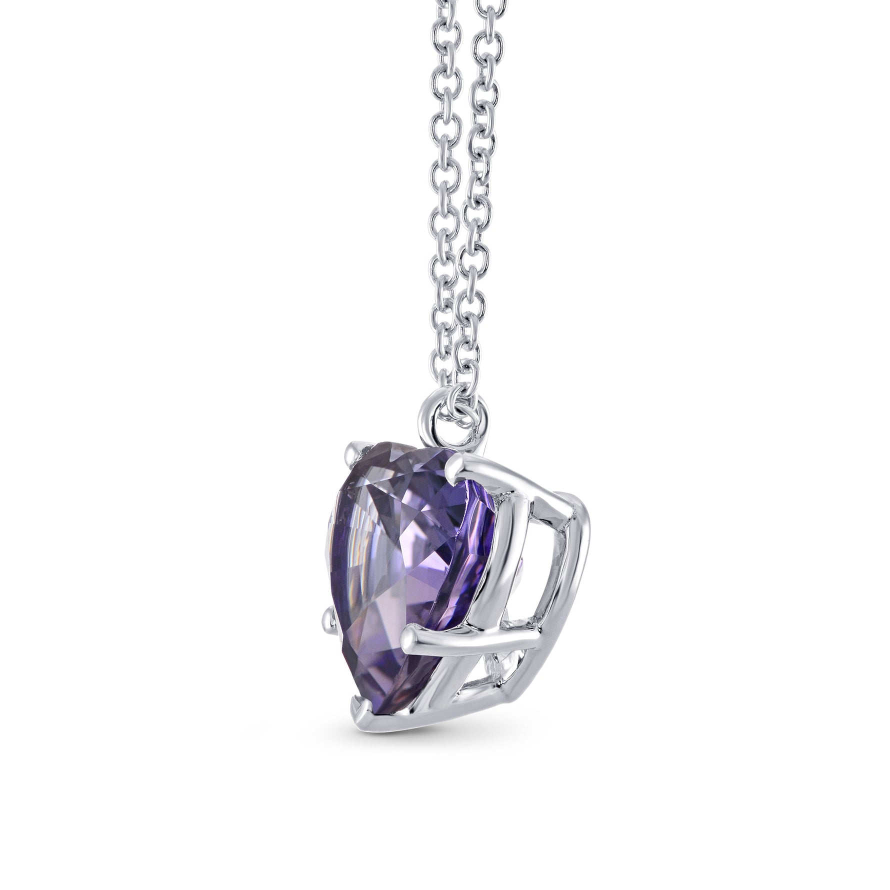 Blue Tanzanite Heart Solitaire Pendant
