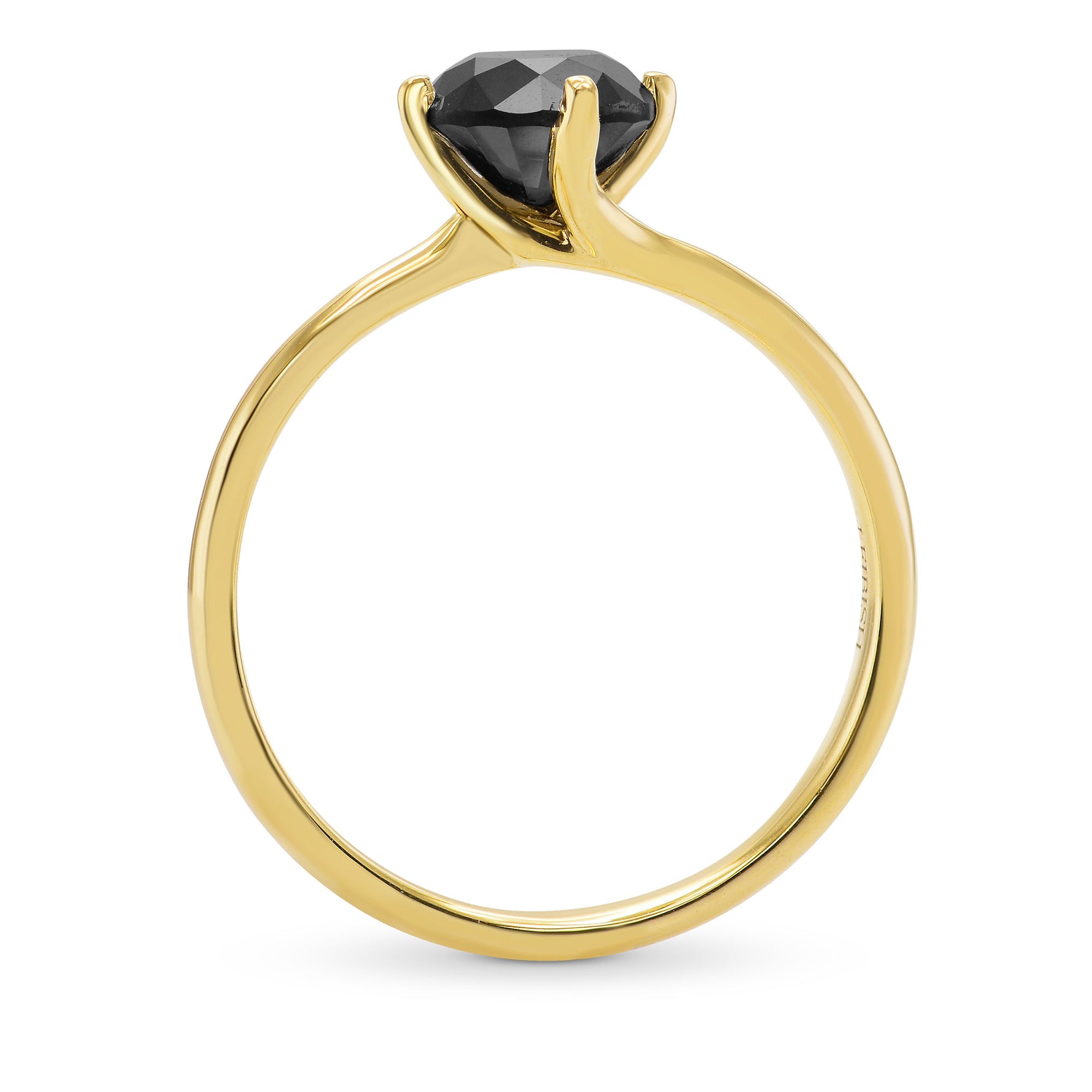 Round Black Diamond Solitaire Ring