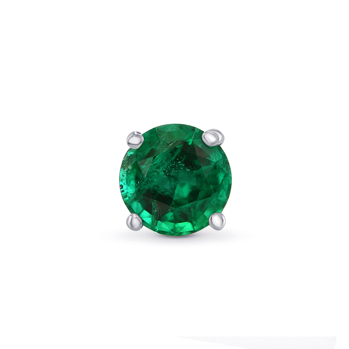 Round Emerald Stud Earring