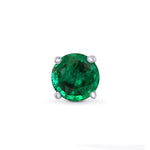 Round Emerald Stud Earring