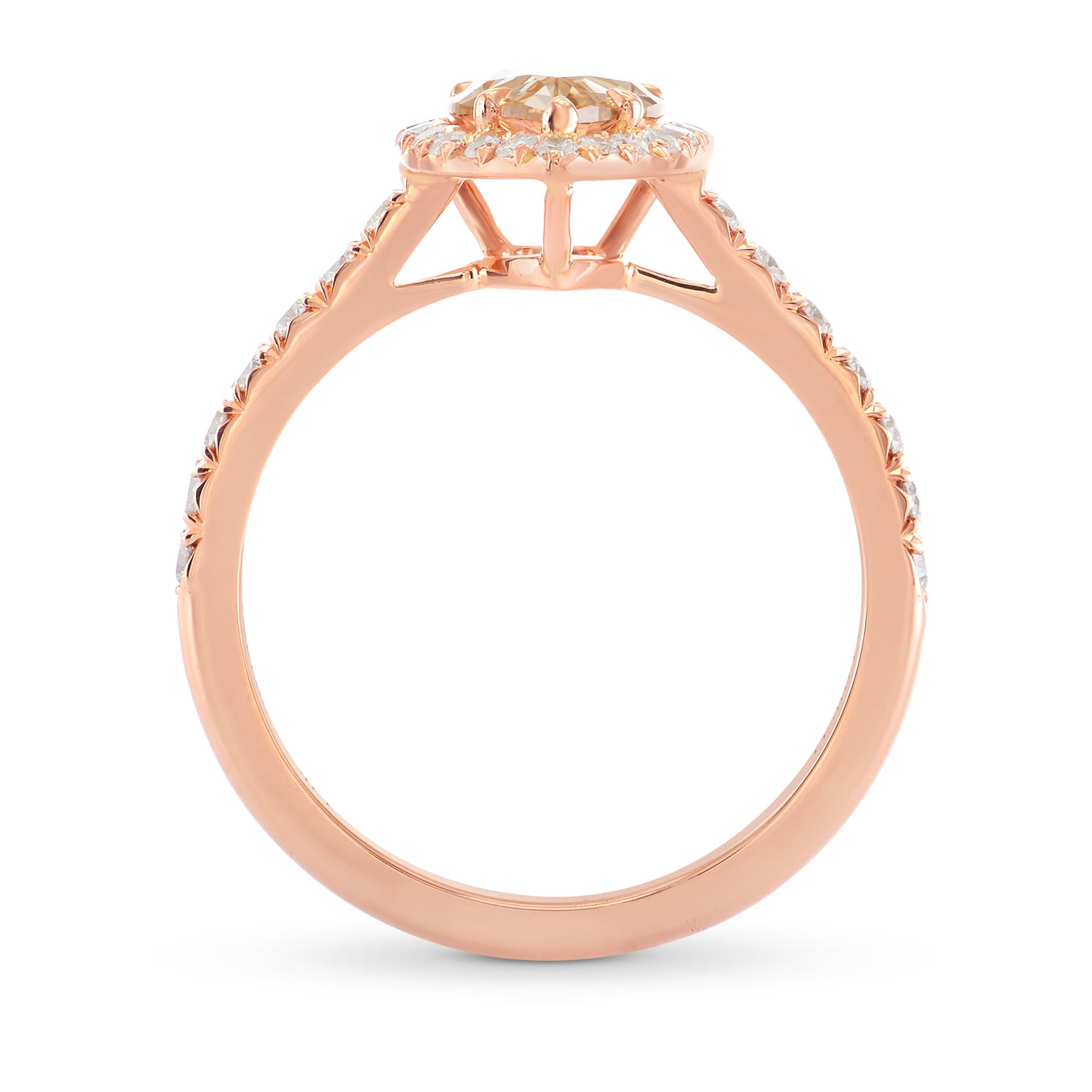 Fancy Brown Yellow Pear Diamond Ring