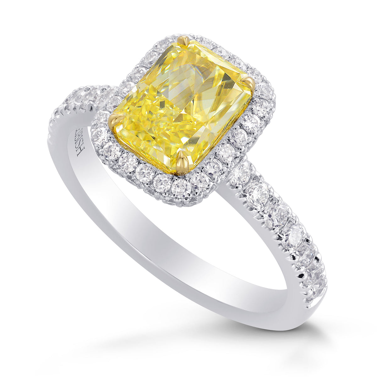 Fancy Yellow Radiant Diamond Halo Ring