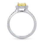 Fancy Yellow Radiant Diamond Halo Ring