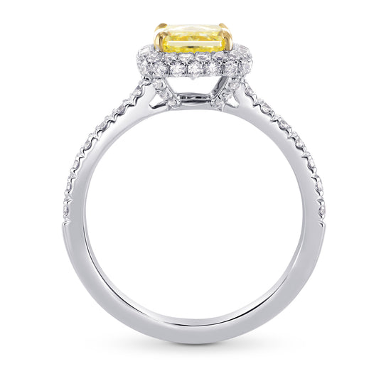 Fancy Yellow Radiant Diamond Halo Ring