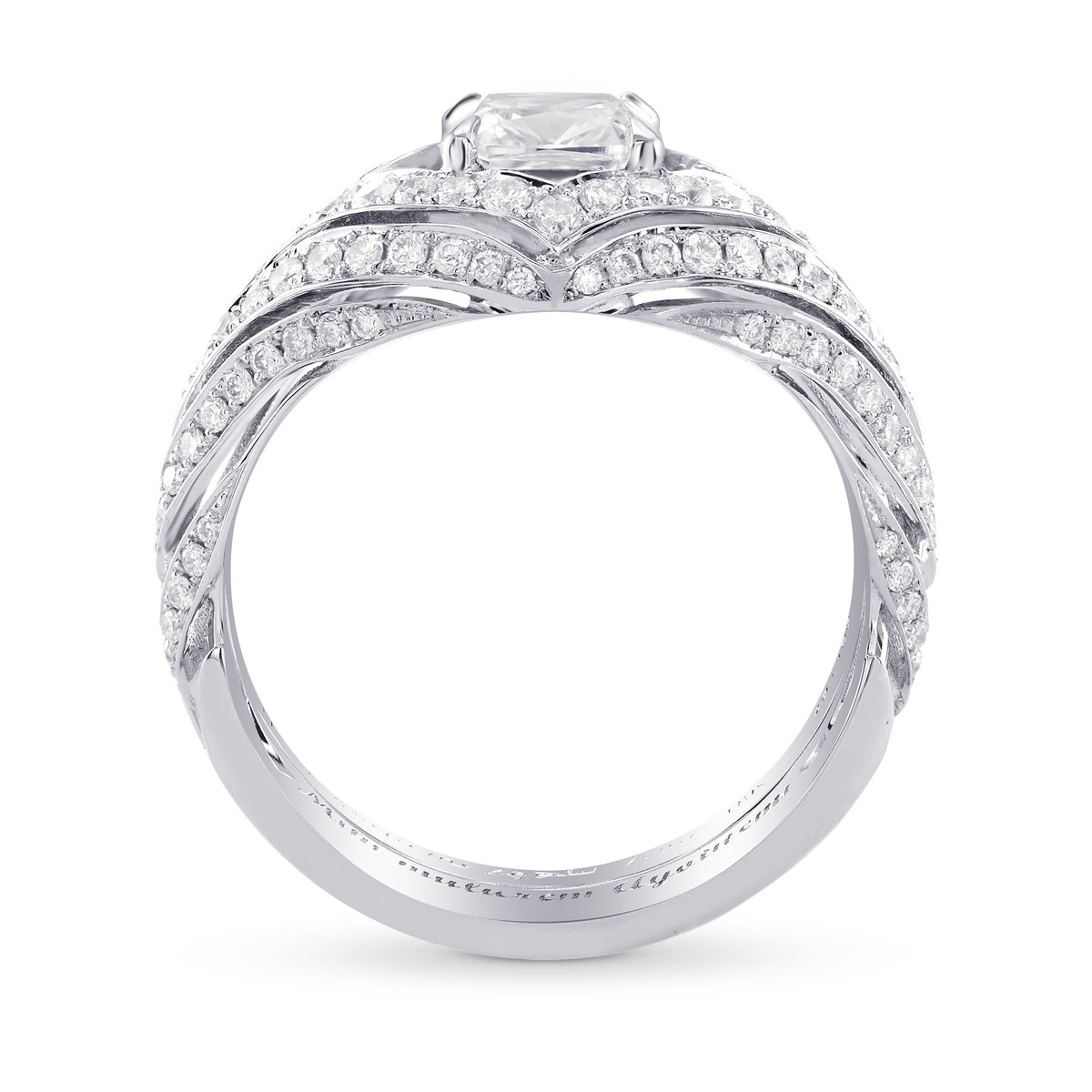 Colorless Cushion Diamond Designer Ring