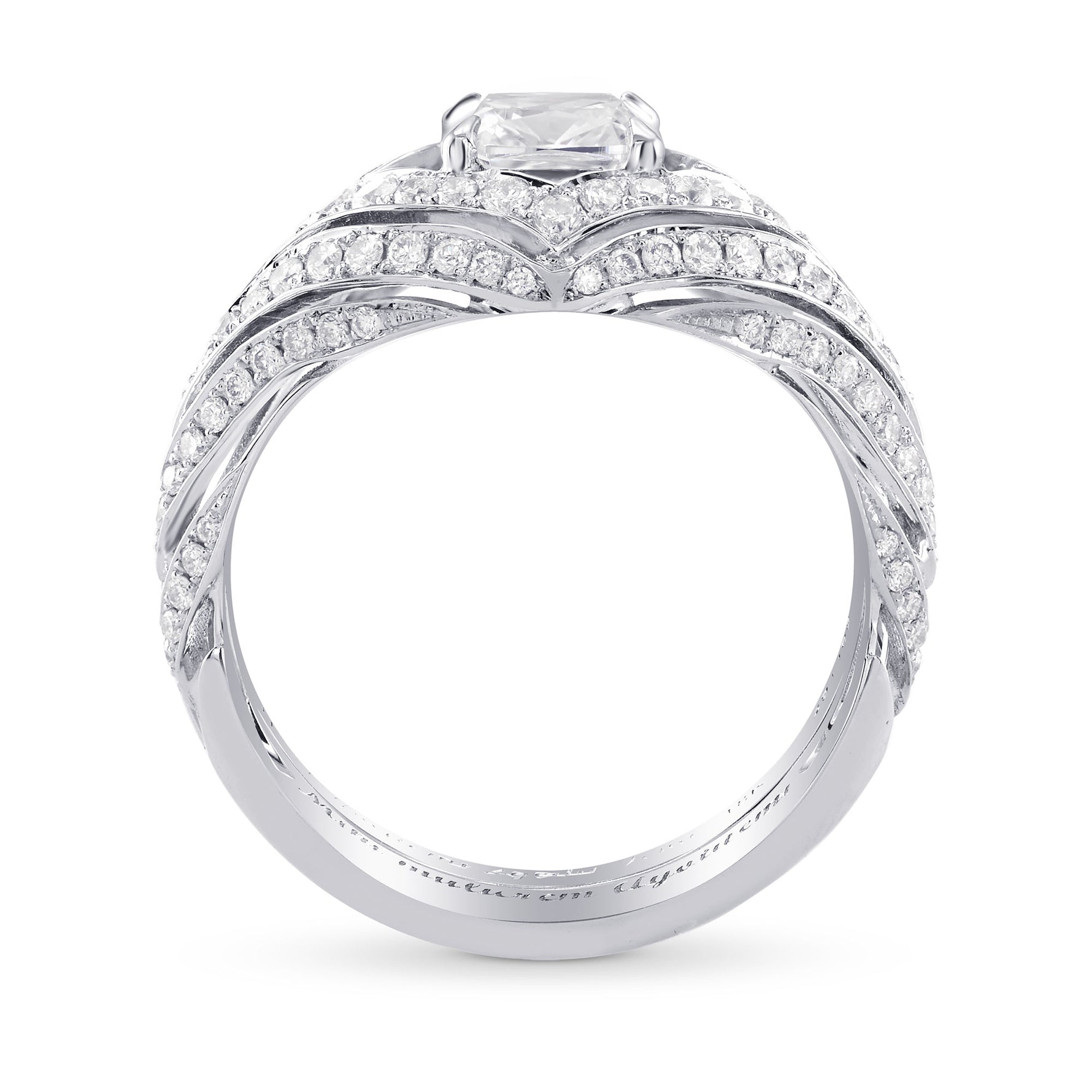 Colorless Cushion Diamond Designer Ring