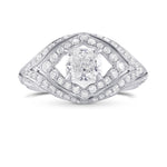 Colorless Cushion Diamond Designer Ring