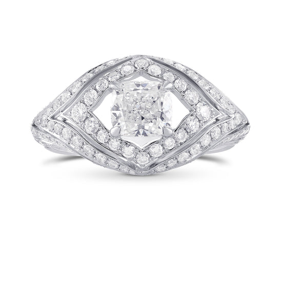 Colorless Cushion Diamond Designer Ring