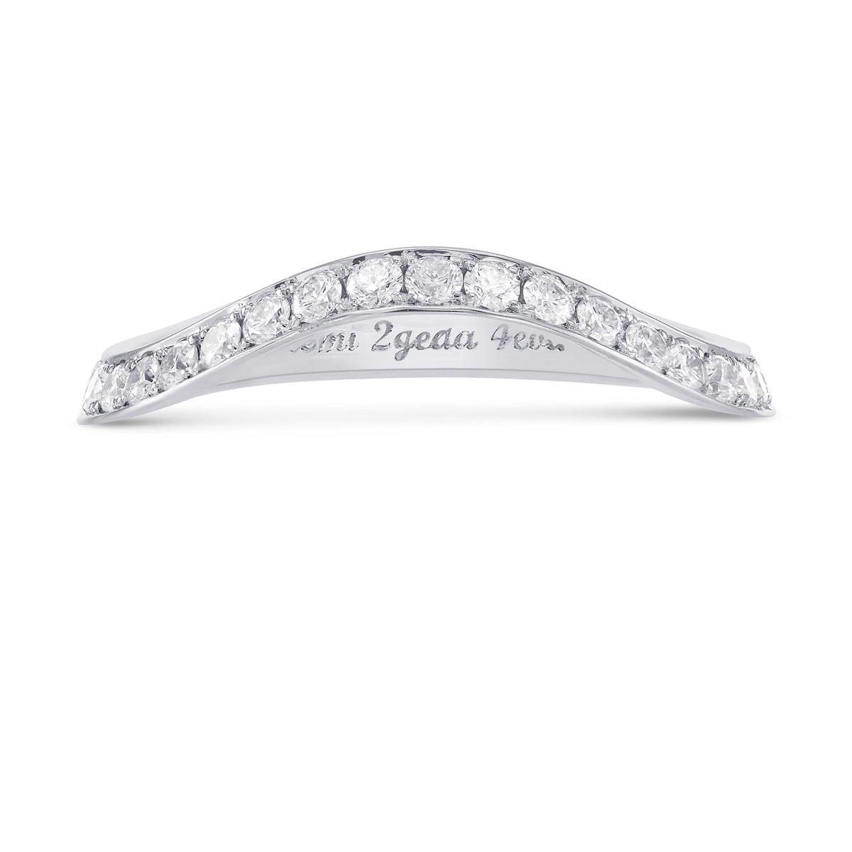 Contoured Milgrain Diamond Wedding Band 