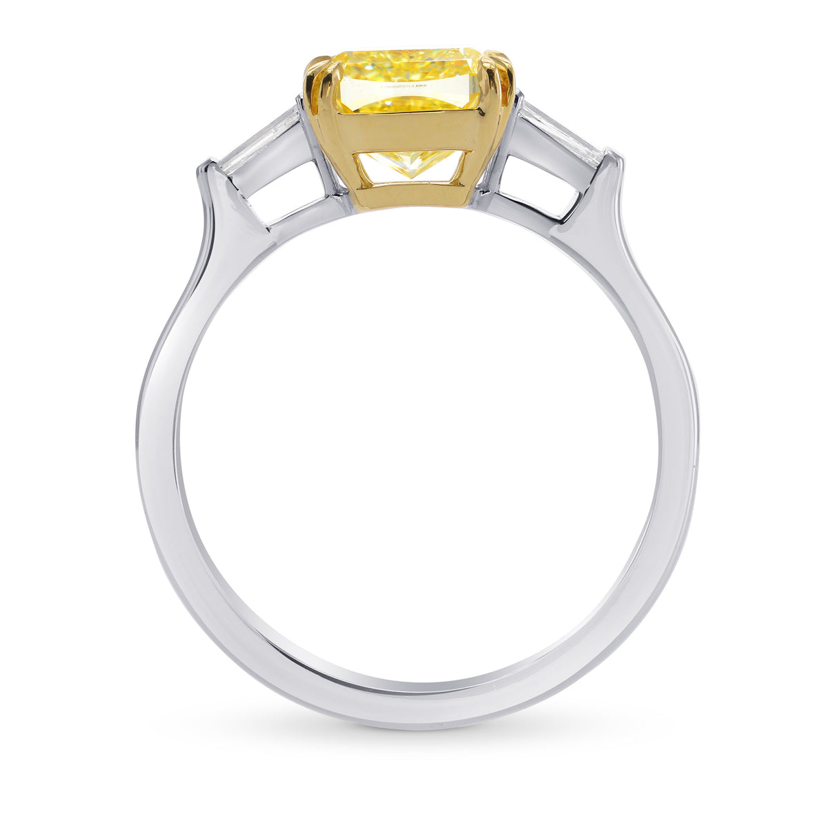 Fancy Intense Yellow Cushion Diamond Ring