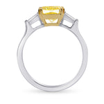 Fancy Intense Yellow Cushion Diamond Ring