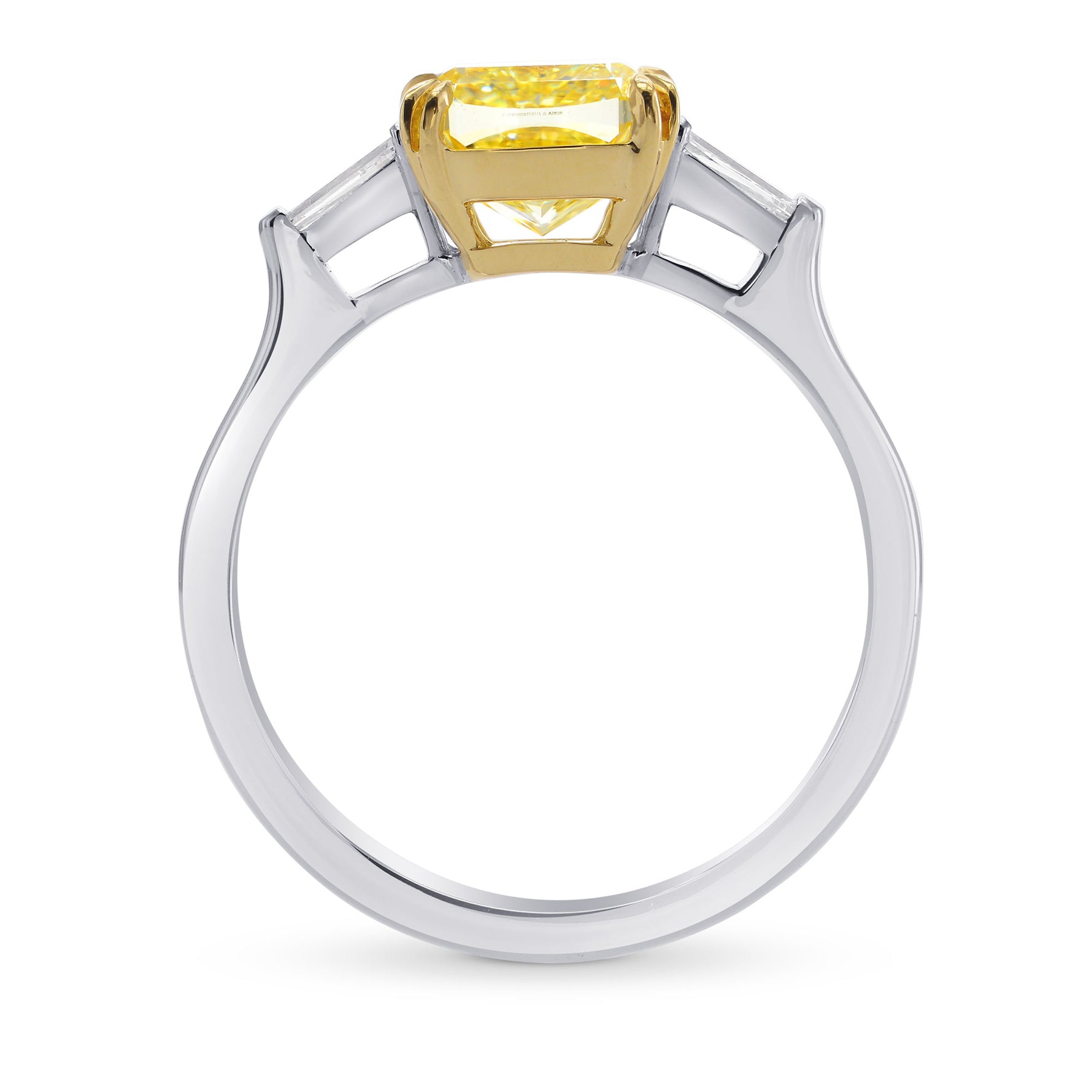 Fancy Intense Yellow Cushion Diamond Ring