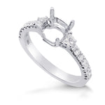 Black Diamond Engagement Ring with Half-moons