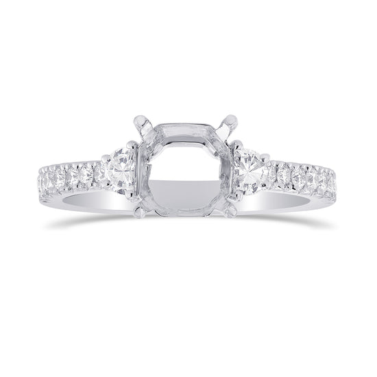 Black Diamond Engagement Ring with Half-moons