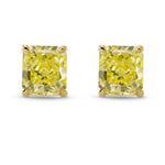  Fancy Yellow Radiant Diamond Earrings