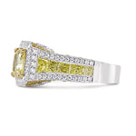 Fancy Light Yellow Cushion Diamond Halo Ring