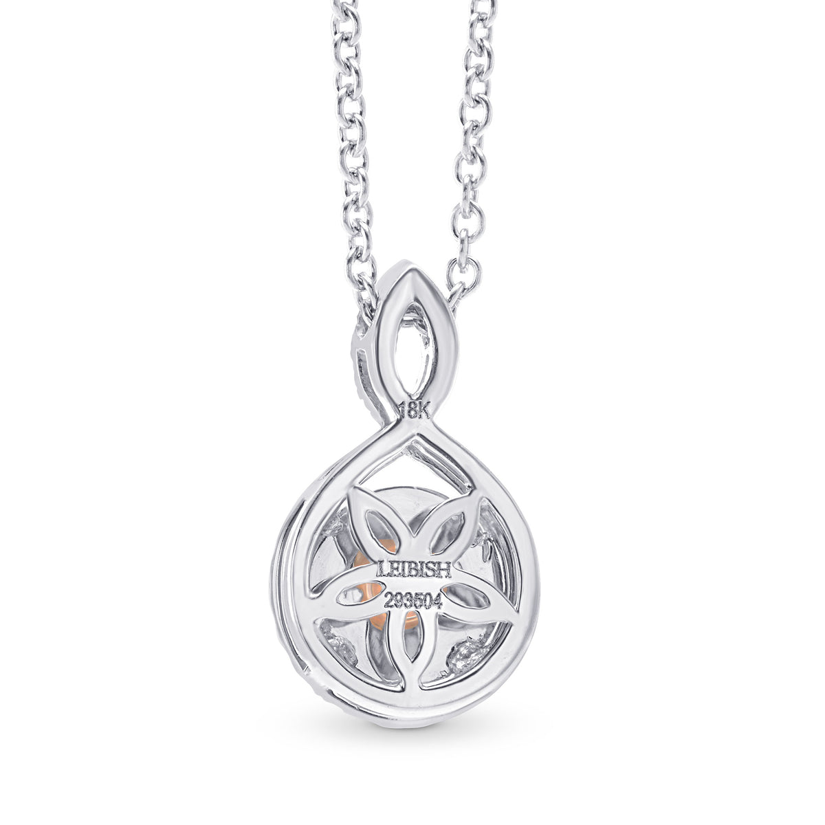 Fancy Pink Round Diamond Drop Pendant