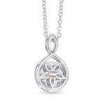 Fancy Pink Round Diamond Drop Pendant