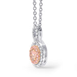 Fancy Pink Round Diamond Drop Pendant