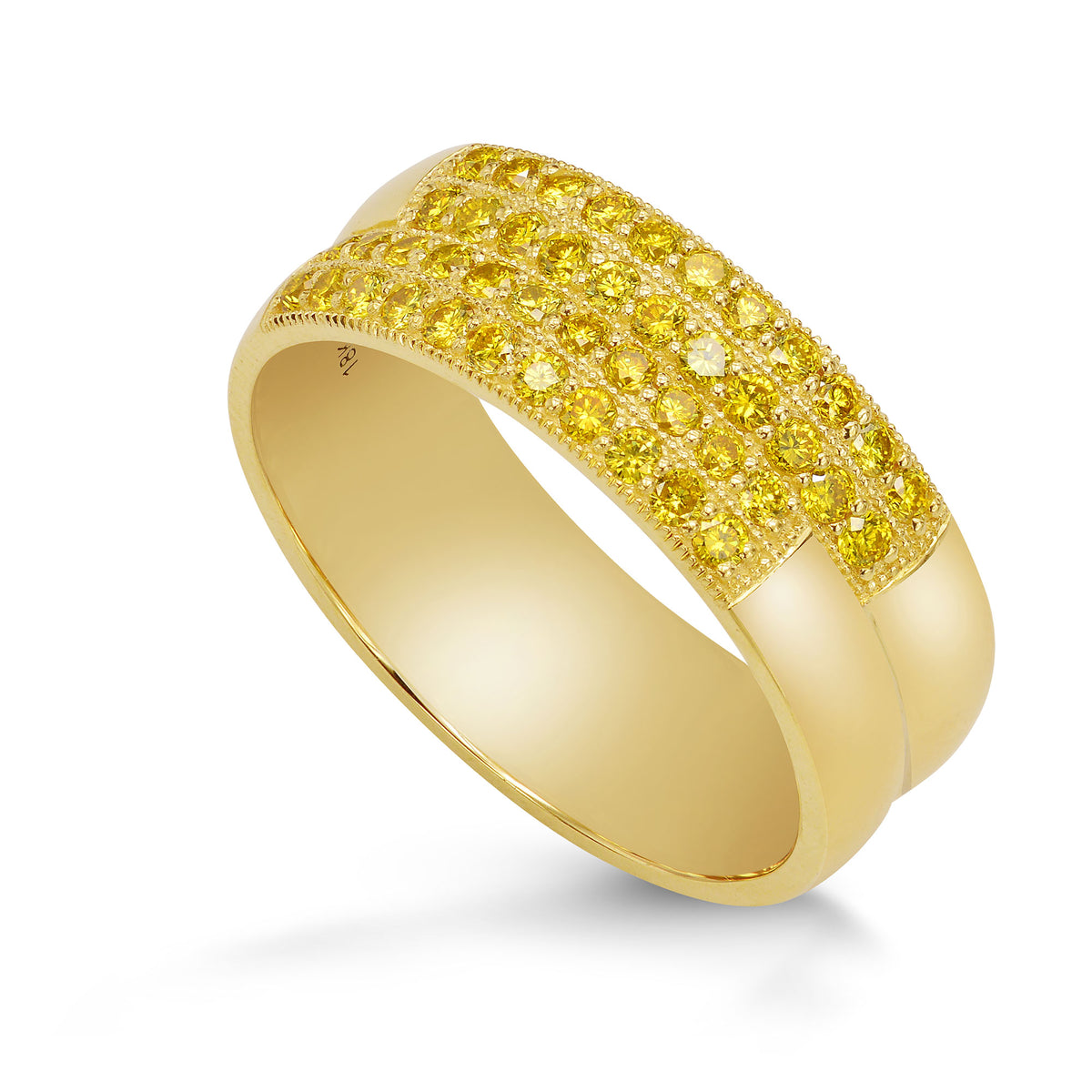 Fancy Intense Yellow Diamond Band Ring 