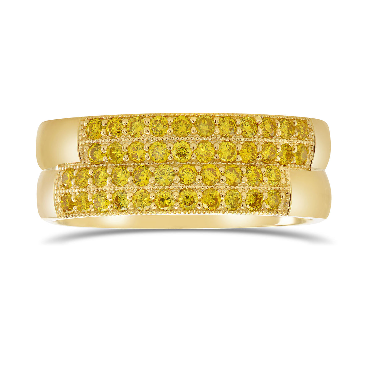 Fancy Intense Yellow Diamond Band Ring 