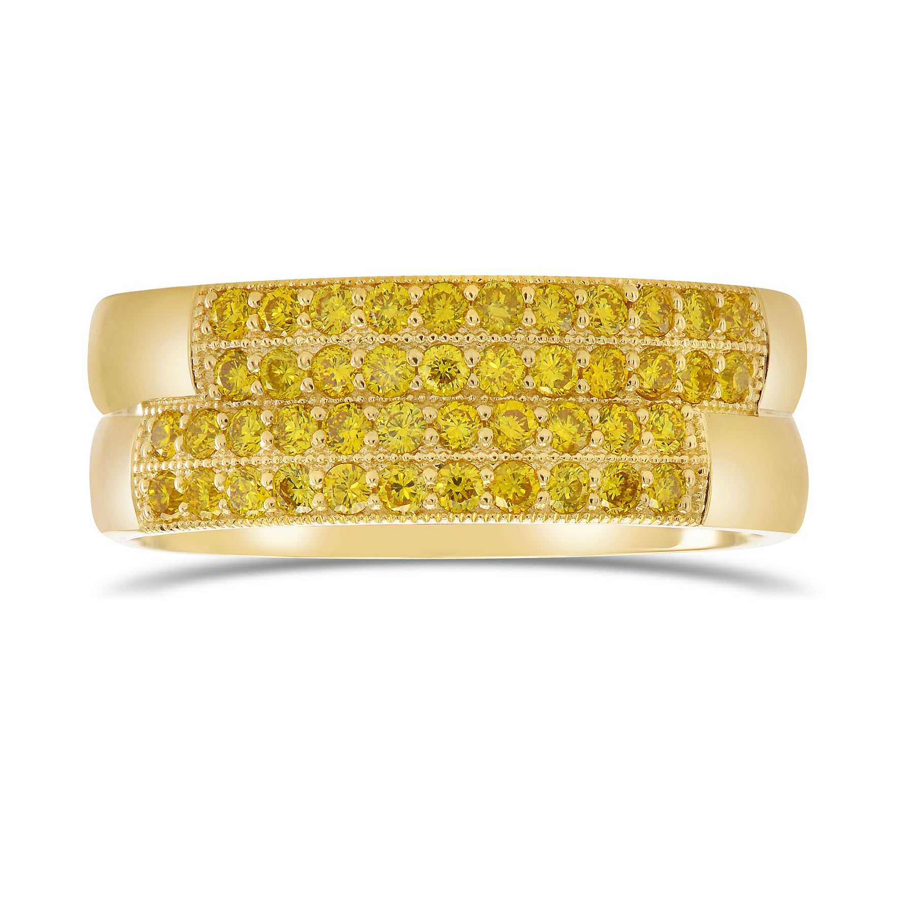 Fancy Intense Yellow Diamond Band Ring 