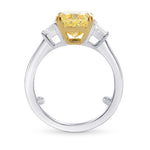 Light Yellow Radiant & Trapezoid Diamond Ring