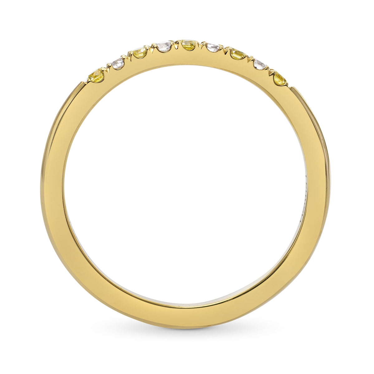 Fancy Yellow & White Diamond Band Ring