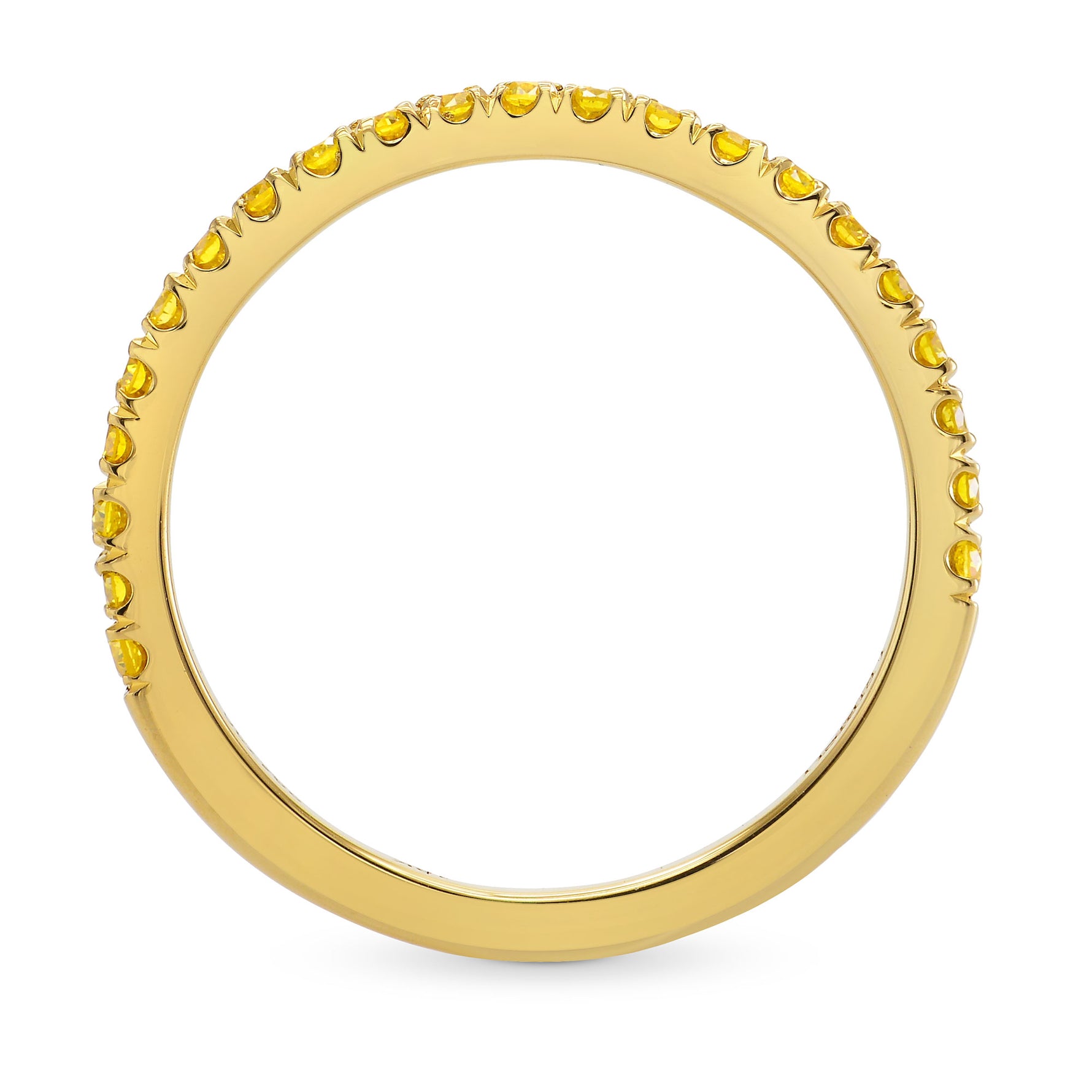 Contoured Fancy Intense Yellow Diamond Half Eternity Ring