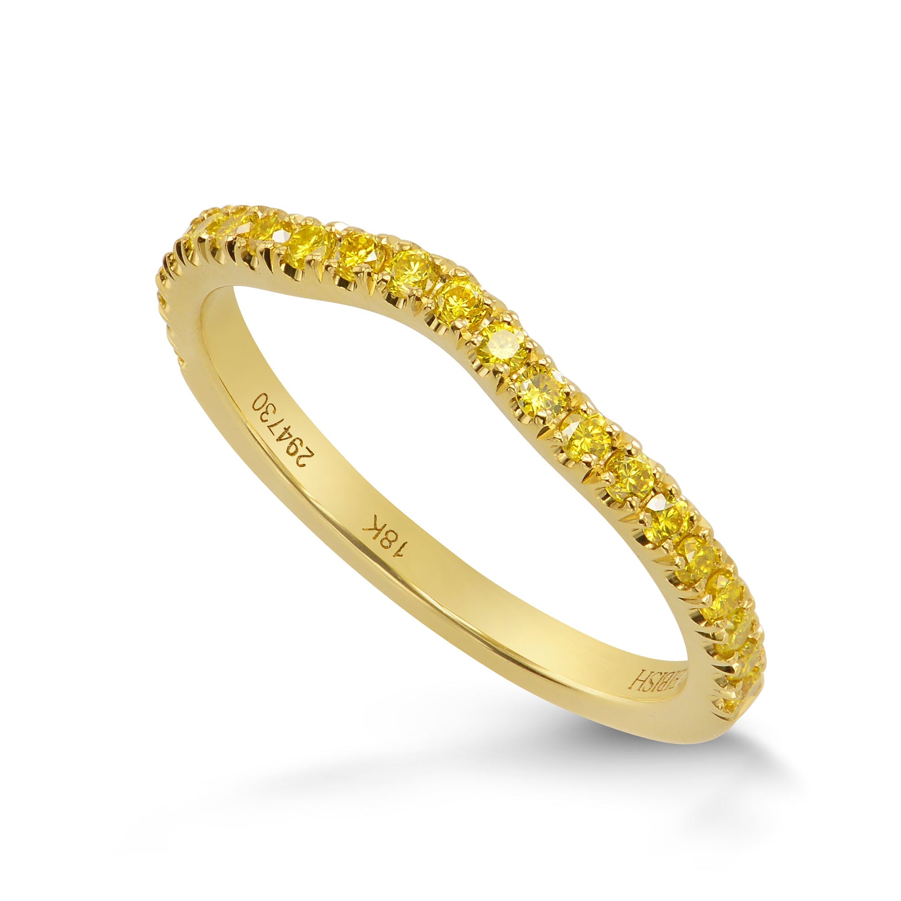 Contoured Fancy Intense Yellow Diamond Half Eternity Ring
