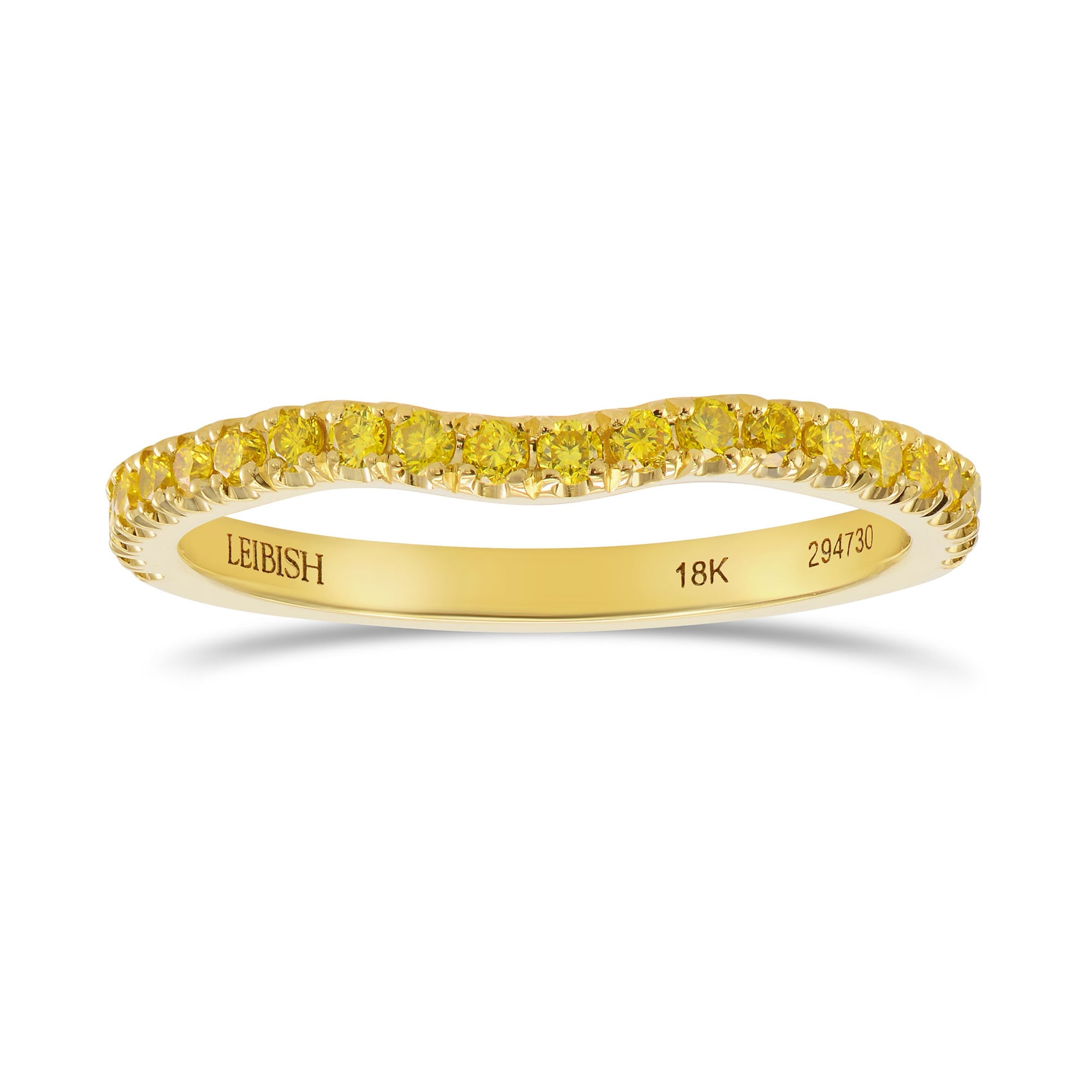 Contoured Fancy Intense Yellow Diamond Half Eternity Ring