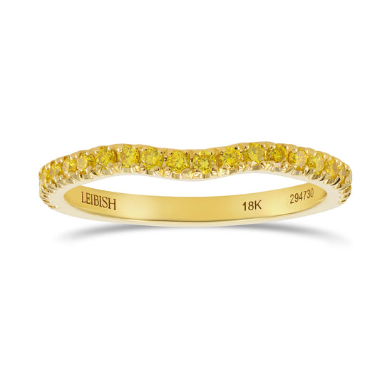 Contoured Fancy Intense Yellow Diamond Half Eternity Ring