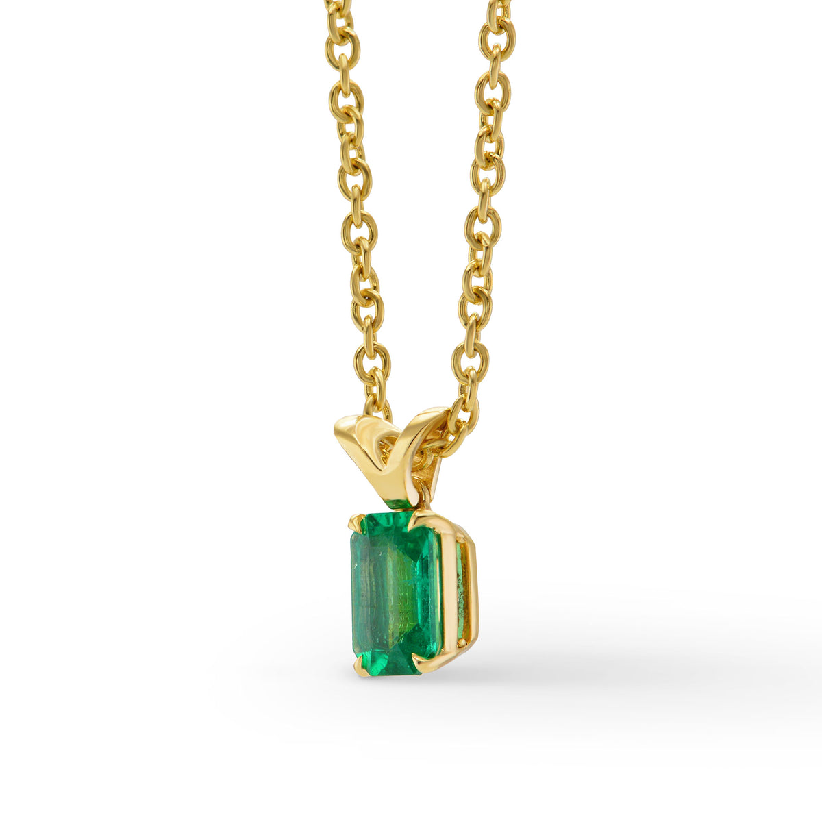 Emerald-cut Emerald Solitaire Pendant