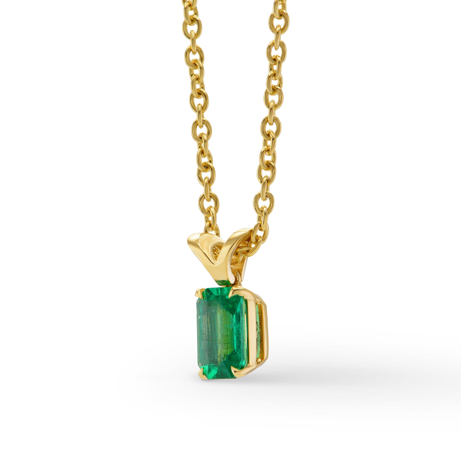 Emerald-cut Emerald Solitaire Pendant