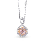 Fancy Brownish Pink Round Diamond Drop Pendant