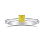 Fancy Vivid Yellow Radiant Diamond Solitaire Ring