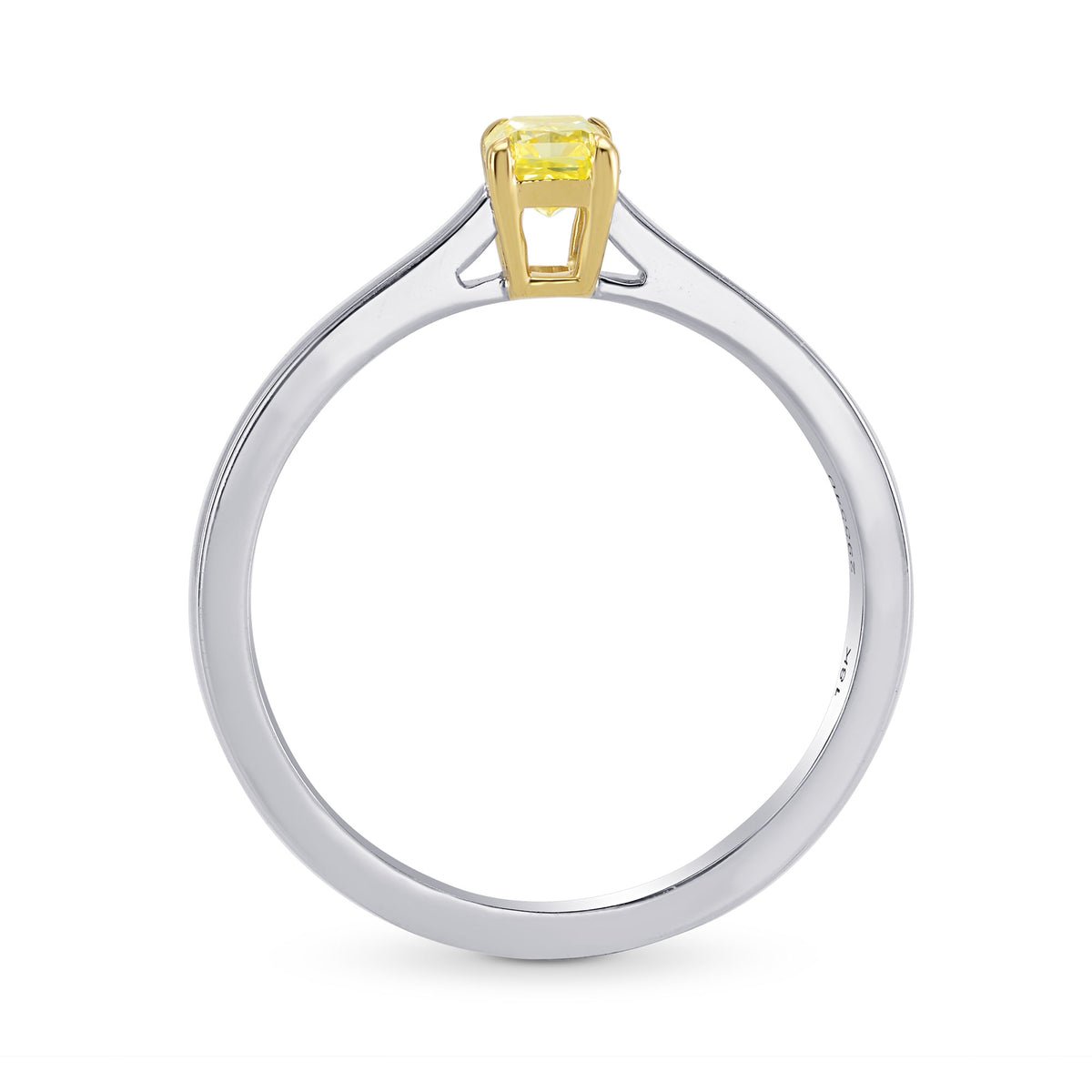 Fancy Vivid Yellow Radiant Diamond Solitaire Ring