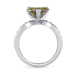 Fancy Dark Gray Greenish Yellow Heart Diamond Ring