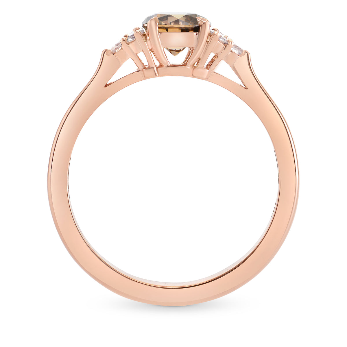 Fancy Brown Round Diamond Ring