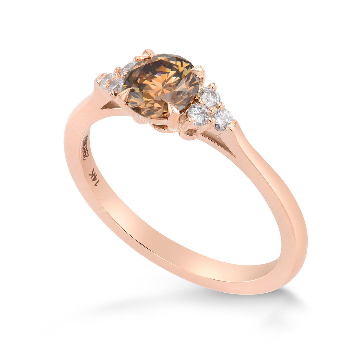 Fancy Brown Round Diamond Ring