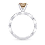 Light Brown Diamond Side Stone Ring