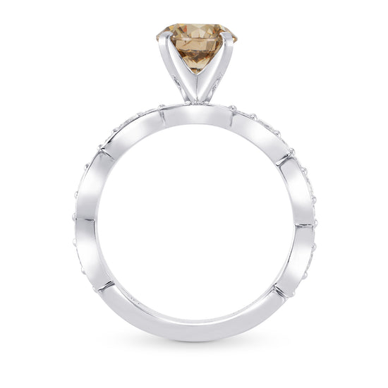 Light Brown Diamond Side Stone Ring