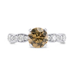 Light Brown Diamond Side Stone Ring