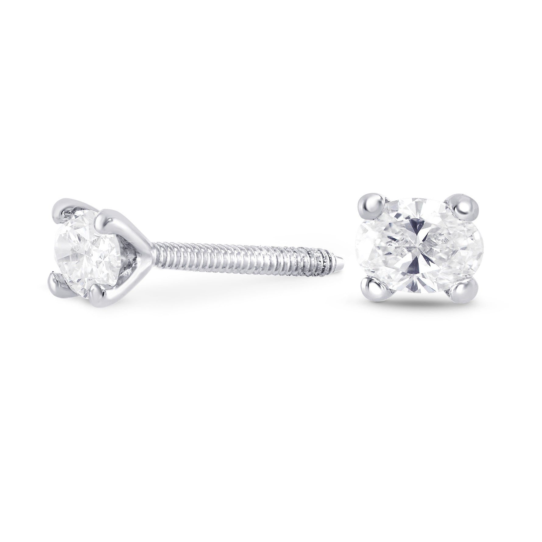 Platinum Oval Diamond Earrings