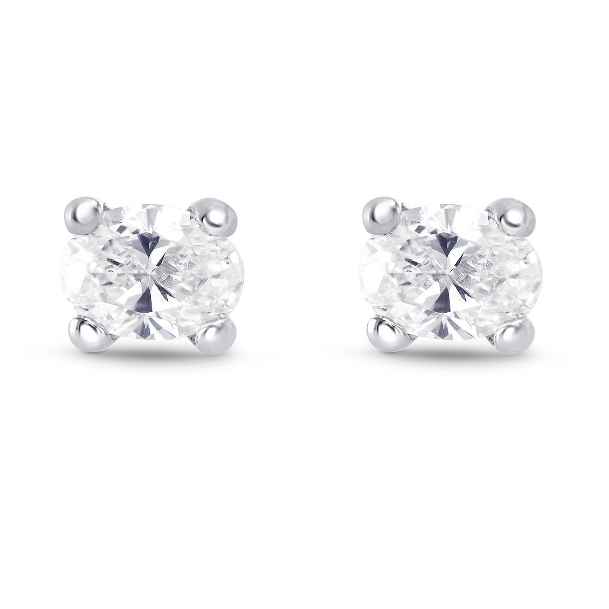 Platinum Oval Diamond Earrings