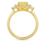 Fancy Intense Yellow Radiant & Trapezoid Diamond Ring