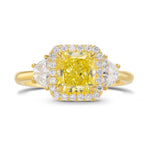 Fancy Intense Yellow Radiant & Trapezoid Diamond Ring