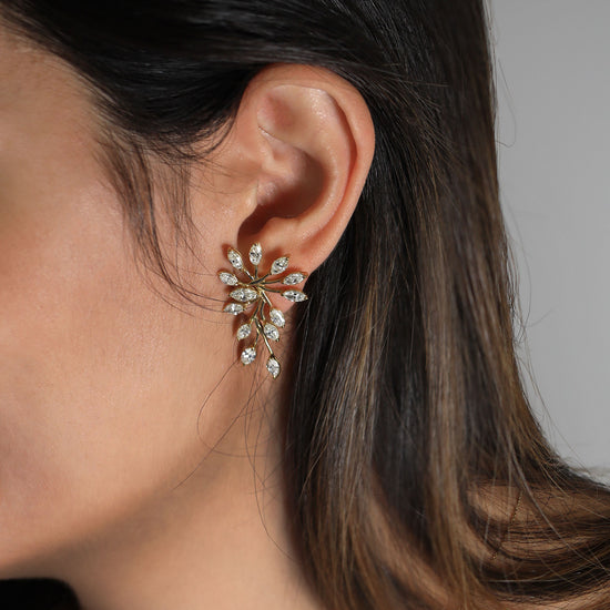 Light Yellow Marquise Couture Diamond Earrings - 3