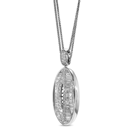 Colorless Oval Shape Diamond Pendant - 2